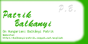 patrik balkanyi business card